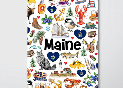 Lotacy Maine Travel Poster Wall Art, Home Office Wall Decoration, State Themed Home Decor Gift - 24x36 Inches