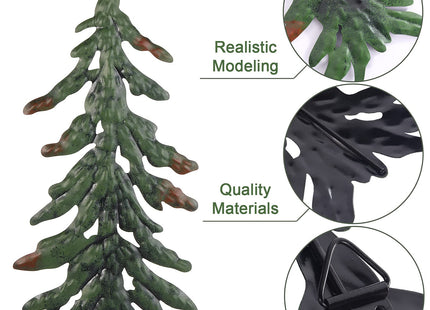 Jetec 4 Pcs Metal Pine Tree Wall Art, 3D Metal Tree Wall Decor, Green