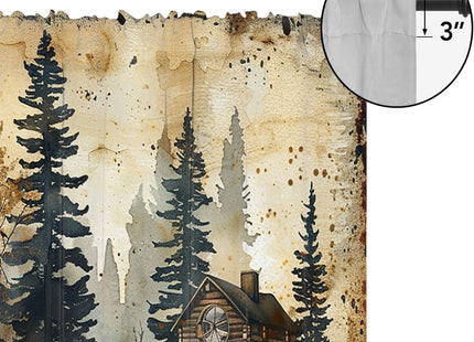 ZYQENGIMGA Rustic Cabin Bear Valance Curtains for Kitchen Farm Wildlife Vintage Camping Country Nature Window Valances for Kitchen Bedroom Bathroom Living Room 54 x 18 Inch, 1 Panel