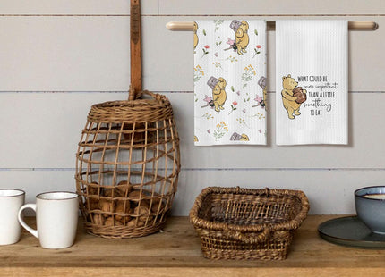 QZCYU Winnie Kitchen Towels Set of 2 - The Pooh Bear Decor Stuff for Kitchen Bathroom - Winnie Dishes Dish Towel - Winnie Bathroom Hand Towels - The Pooh Gifts for Women - Winnie Waffle Towels