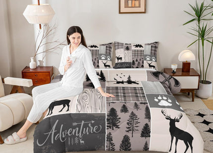 Erosebridal Rustic Patchwork Comforter Full,Country Cabin Bedding Set