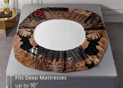 LUVIVIHOME 4PCS Deer Sheets Set, Queen Bed Sheets, Moose Elk Wildlife Fall Woodland Animal Lodge Cabin Farmhouse Rustic Bedding Set Hunting Gifts for Men, 1 Fitted Sheet & 1 Flat Sheet & 2 Pillowcases