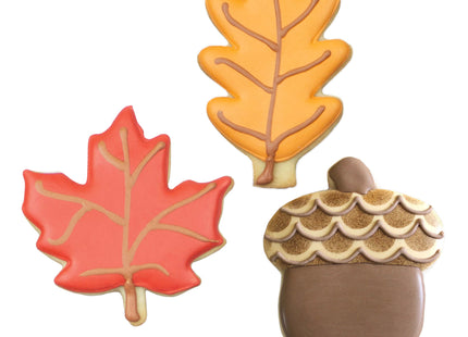 Ann Clark Fall Leaves & Acorn Cookie Cutter Set of 3, Made in USA