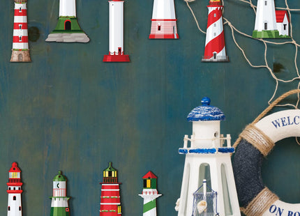 Kathfly 36 Pcs Christmas Lighthouse Wooden Ornaments for Christmas Trees Miniature Lighthouse Xmas Hanging Decorations Farmhouse Decorative Ornaments Bulk for Xmas Holiday Party Gift Supplies