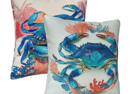 Czvixsa Coastal Crab Throw Pillow Covers 2pcs Soft Cushion Cases Holiday Farmhouse Home Decor for Sofa Bed Couch Porch 18x18 Inch
