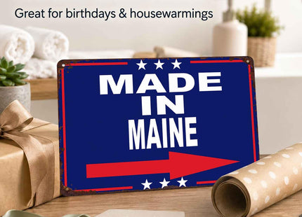 Made in Maine Vintage Metal Wall Art Signs 8X12 Inch