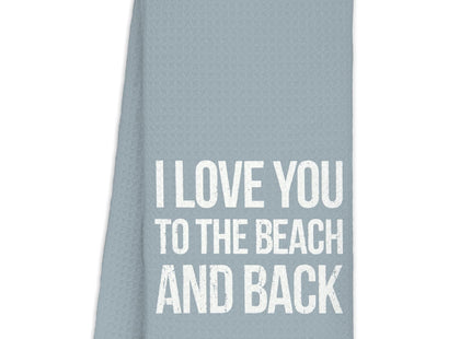 CIOJUNE Coastal Nautical Summer Beach Hand Dish Towels for Kitchen Bathroom - Beachy Room Kitchen Bathroom Decor, I Love You to The Beach and Back 16x24