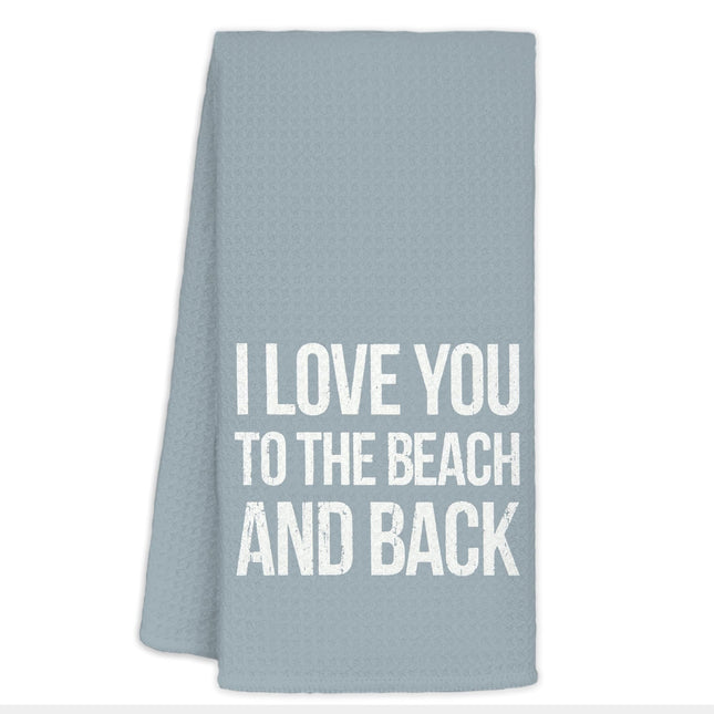 CIOJUNE Coastal Nautical Summer Beach Hand Dish Towels for Kitchen Bathroom - Beachy Room Kitchen Bathroom Decor, I Love You to The Beach and Back 16x24