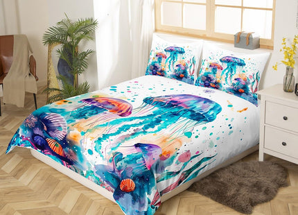 Feelyou Jellyfish Ocean Comforter Cover Set Breathable Full