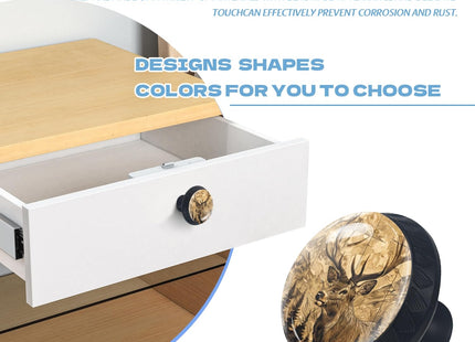 Cabinet Knobs Crystal,Deer with Large Antlers in a Mountainous Landscape Mushroom Drawer Hardware Cabinet Pulls for Home Decor,Dressers,Kitchens Bathroom with Screw 1 Pack