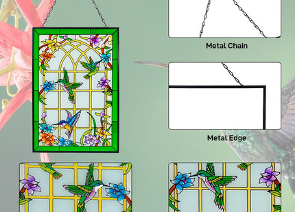 Viveta Hummingbird Stained Glass Window Hanging, Suncatchers
