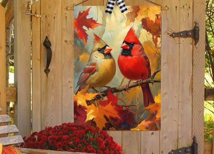 Cardinal Birds Fall House Flag 28x40 Inch