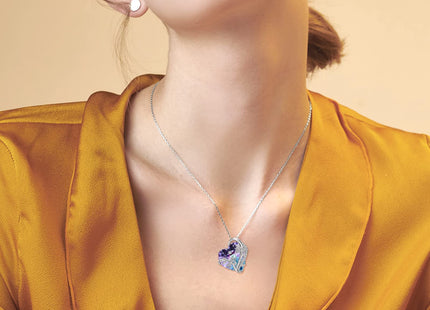 WINNICACA Dragonfly Necklace for Women Sterling Silver Heart Crystal Pendant Dragonfly Jewelry for Girlfriend Halloween Birthday Christmas Gift for Women