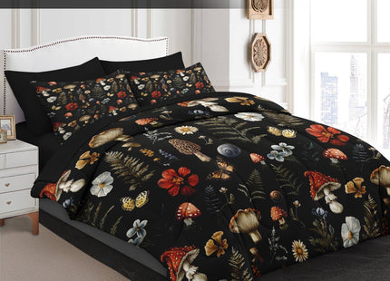 Pamnest Full Comforter Set with Sheets, 7 Pieces Woodland Mushroom Bedding