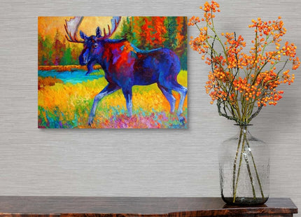 CANVAS ON DEMAND Majestic Moose Canvas Wall Art Print, Home Decor, Wildlife Artwork, 16" x12in