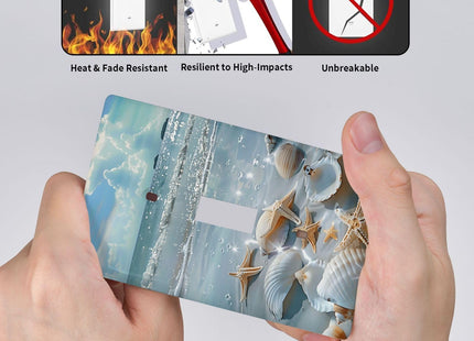 Single Toggle Light Switch Plate Decorative Beach Starfish Shells, 1 Gang Switch Plate Cover Abstract Receptacle Wall Plate Decor for Kitchen Bathroom Bedroom 2.76''x 4.5''