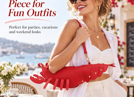 Women Lobster Purse Novelty Bag - Fun Fish Clutch Animal Shaped Handbag