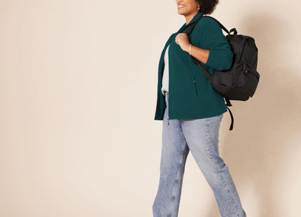 Amazon Essentials Women's Classic-Fit Full-Zip Polar Soft Fleece Jacket, Outerwear Coat with Cuffs (Available in Plus Size), Dark Green Heather, X-Large