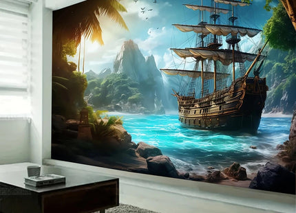 FENDROM Nautical Tapestry Decor Ghost Sailboat Wall Art Aesthetics Pirate Ship Fantasy Wonderland Wall Hanging for Bedroom Living Room Dorm