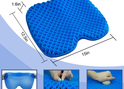 NEW-Vi Anti-Slip Kayak Seat Cushion - Waterproof Thicken Gel Boat Kayak Canoe Rowing Stadium Pad for Sit in Kayak Chair Lifetime Kayak Accessories Equipment Gear for Fishing Kayak,Blue