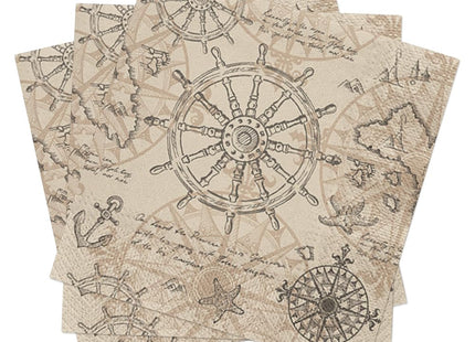 Vintage Nautical Map Paper Luncheon Napkins 40pcs, Nautical Napkins, Map Napkins Y