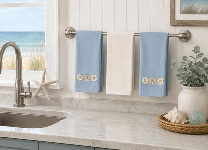 Serafina Home Nautical Ocean Kitchen Dish Towels, Sea Shells, 16 x 26, 3 Pc