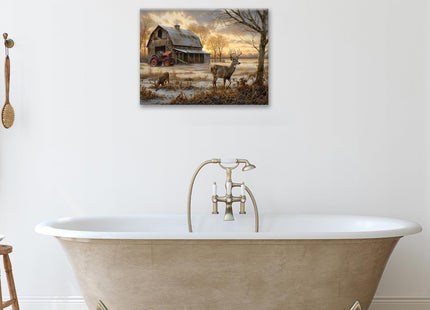 Estused Deer Wall Art Farmhouse Deer Wall Decor Rustic Old Barn 16"x12"