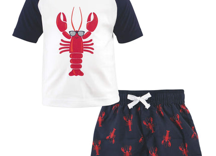 Hudson Baby Unisex Swim Rashguard Set, Lobster, 5 Toddler