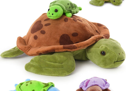 Muiteiur 4 Pcs Sea Turtle Stuffed Animals with Babies Inside, Turtle Plush