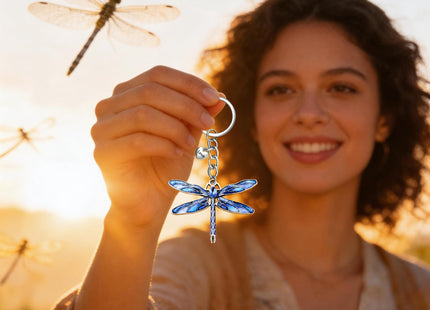 PRCOLUX Dragonfly Gifts for Women Dragonfly Keychain for New Beginnings