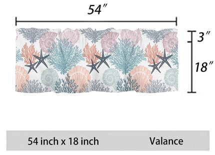 FJWMZ Summer Beach Curtains Valances for Windows Nautical Coastal Valance