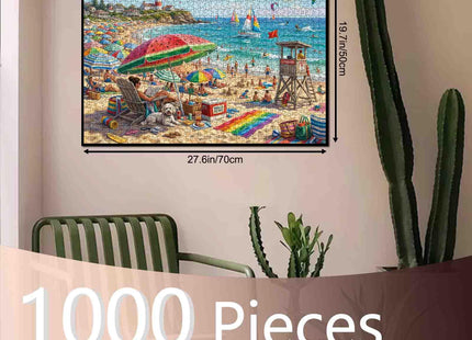 Summer Beach Jigsaw Puzzles for Adults 1000 Pieces Ocean Sailboat DIY Puzzles for Family Activity Games Lighthouse Coast Art Jigsaw Puzzles Home Wall Decor Craft Gifts 19.7 x 27.6 Inch