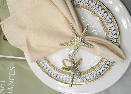 Joyindecor Nautical Starfish Napkin Rings Set of 6 for Party Wedding Decor