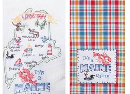 2 Piece Kay Dee Designs Home State Of Maine Embroidered Kitchen Towel Bundle