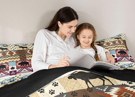 Feelyou Rustic Bear Comforter Set Kids Wild Animal Cute Deer Comforter