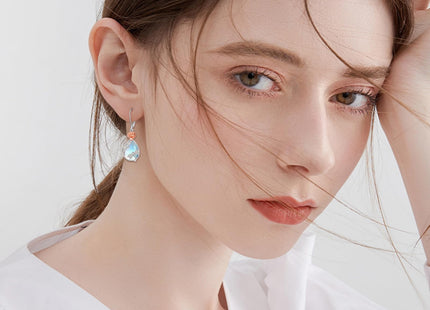 Vadmans Dragonfly Earrings Sterling Silver Rose Dragonfly Dangle Earrings Moonstone Drop Earrings Jewelry Gift for Women