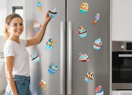JAPBOR Cruise Door Decorations Magnetic - 21PCS My Birthday Cruise Magnets, Cupcake Nautical Beach Theme Car Ship Fridge Magnetic Sticker, Seashell Ice Cream Refrigerator Magnet Decal for Home Decor
