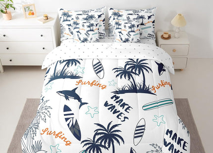 Feelyou Ocean Beach Comforter Set Full Size 7 Pcs for Boys Girls Teens