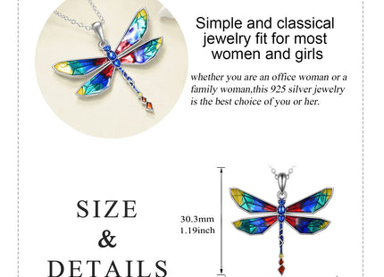 YAFEINI Dragonfly Pendant Necklace 925 Sterling Silver Dragonfly Jewelry Gifts for Women