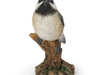 HI-LINE Gift Various Bird on Stump Statues (Chickadee), Multi Colors