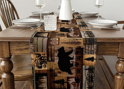 Bear Seasonal Cabin Table Runner 13" x 72 Kids