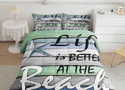 Erosebridal Beach Theme Comforter King Size, Cute Sea Starfish Bedding