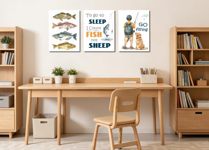 HQQUCC Fishing Canvas Wall Art, 3 Piece, 12x16 Inch