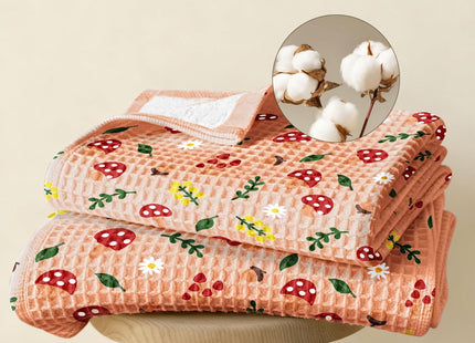 Miss Adola 370GSM Cotton Waffle Kitchen Towels, Mushroom