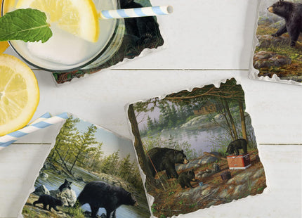 Thirstystone Bear Family 4 Pack Tumbled Tile Stone Coasters