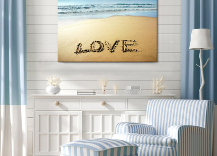Goldfoilart Beach Canvas Wall Art for Living Room Seascape Paintings Love Coastal Picture Framed Artwork for Bathroom Bedroom Office Decor 36" x 24"