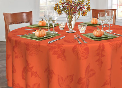 Fall Tablecloth Round 60 in Maple Leaf Table Cover Thanksgiving Table Cloth