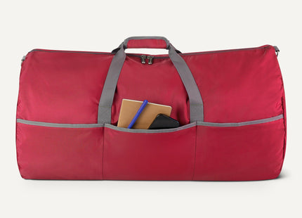 Amazon Essentials Extra Large Foldable Nylon Duffel Bag for Travel/Storage with Zippered Pockets, 32.4", 150L, 50-LBS Capacity, Red (Previously Amazon Basics)