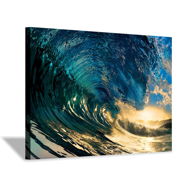 Hardy Gallery Surf Wave Canvas Wall Art Coastal Decor 11x16 Inch