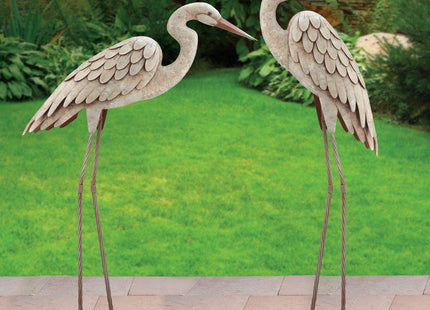 Regal Art & Gift Metal Egret Statue – Coastal Heron Garden Sculpture, Elegant Bird Decor for Lawn, Patio, or Beach House Yard – Sturdy Outdoor Standing Crane Ornament, 16.5""L x 8.25""W x 34.25""H